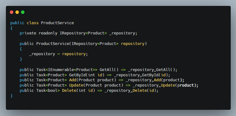 Create Service Layer for Business Logic