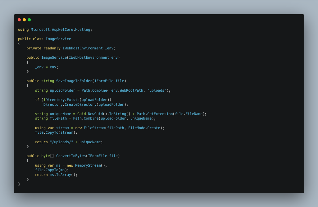 image upload and display in asp.net core