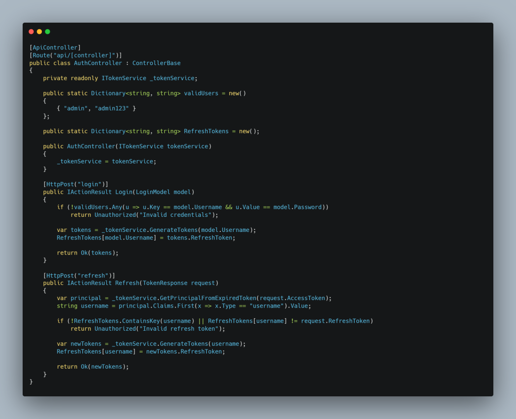 setup JWT authentication in .NET 8
